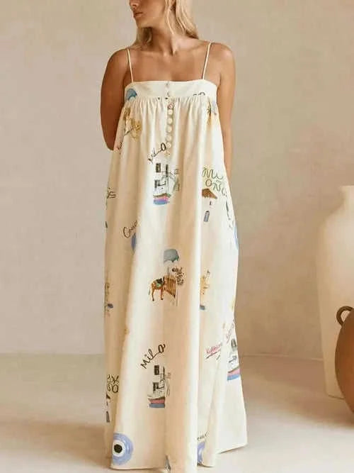 Women's Boho Cami Maxi Dress | Pockets, Stylish Bohemian | Casual Summer Eco My Home Dress Salty Season LLC ecomyhome.store United States
