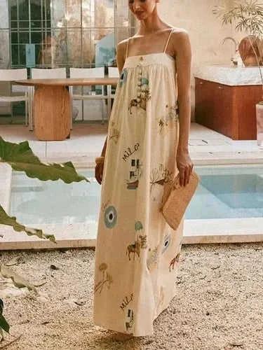 Women's Boho Cami Maxi Dress | Pockets, Stylish Bohemian | Casual Summer Eco My Home Dress Salty Season LLC ecomyhome.store United States