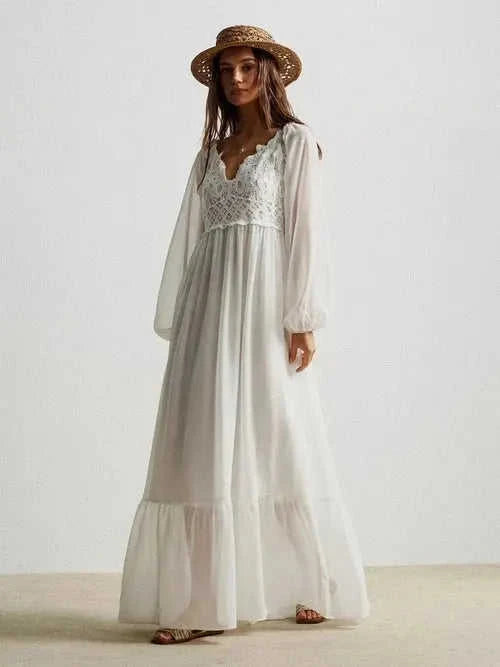 Women's Crochet Lace Maxi Dress | Boho, Elegant | Effortless Summer Style Eco My Home Dress Salty Season LLC ecomyhome.store United States
