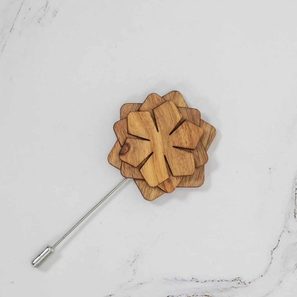 Wood Brooch | Layered Dahlia Rosette Eco My Home Brooch PRW Made ecomyhome.store United States