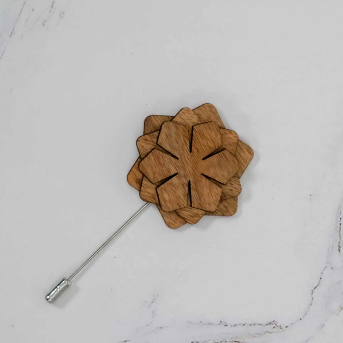 Wood Brooch | Layered Dahlia Rosette Eco My Home Brooch PRW Made ecomyhome.store United States