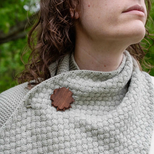 Wood Brooch | Starburst Cloud Eco My Home Brooch PRW Made ecomyhome.store United States