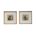 Wood Framed Wall Decor with Bird, Set of 2