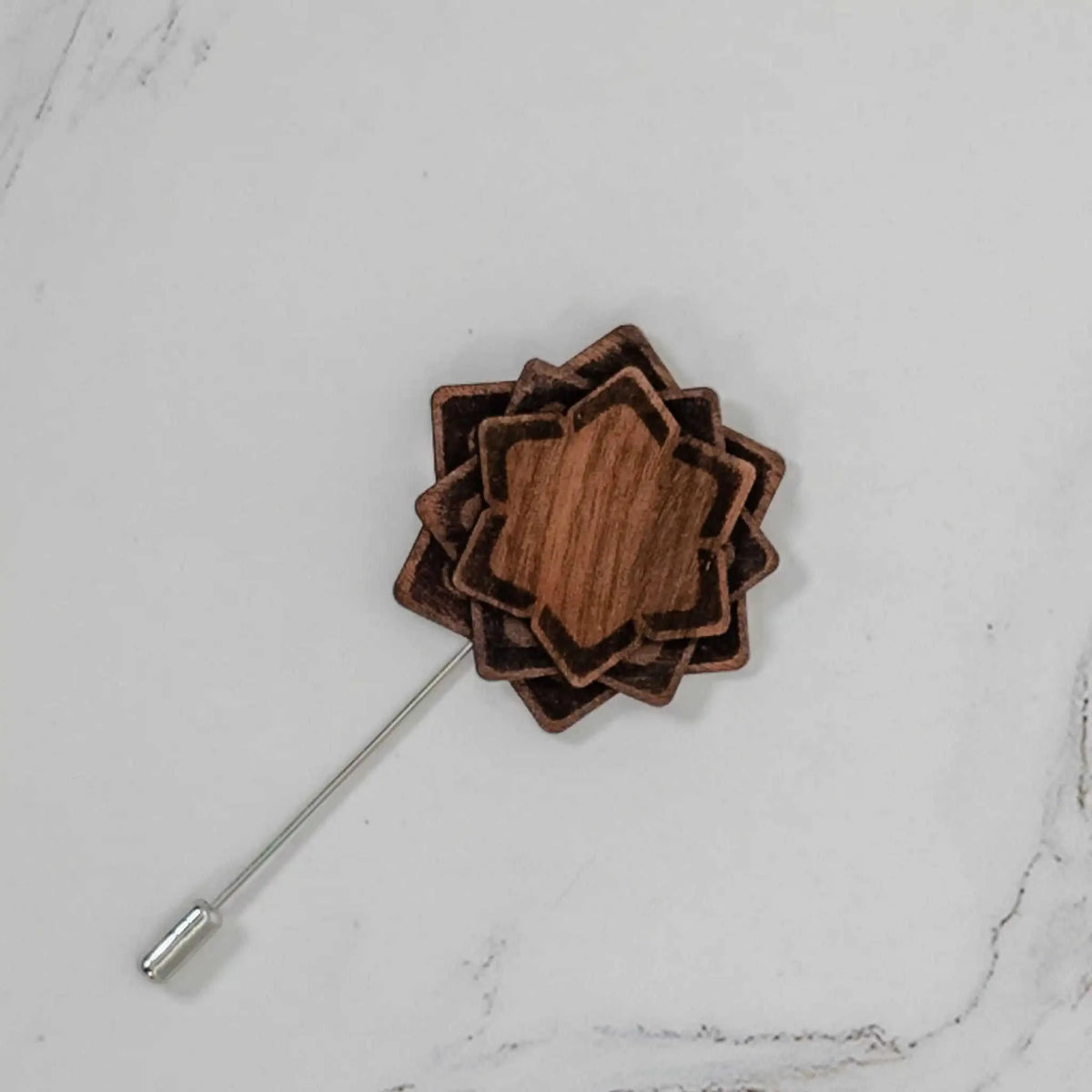 Wooden Brooch | Layered Lotus Eco My Home Brooch PRW Made ecomyhome.store United States