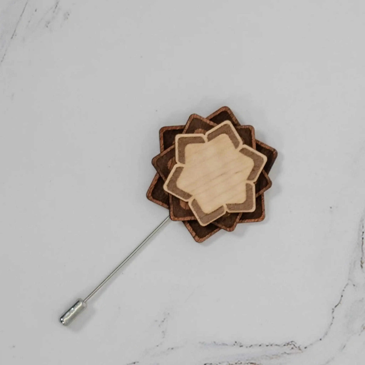 Wooden Brooch | Layered Lotus Eco My Home Brooch PRW Made ecomyhome.store United States