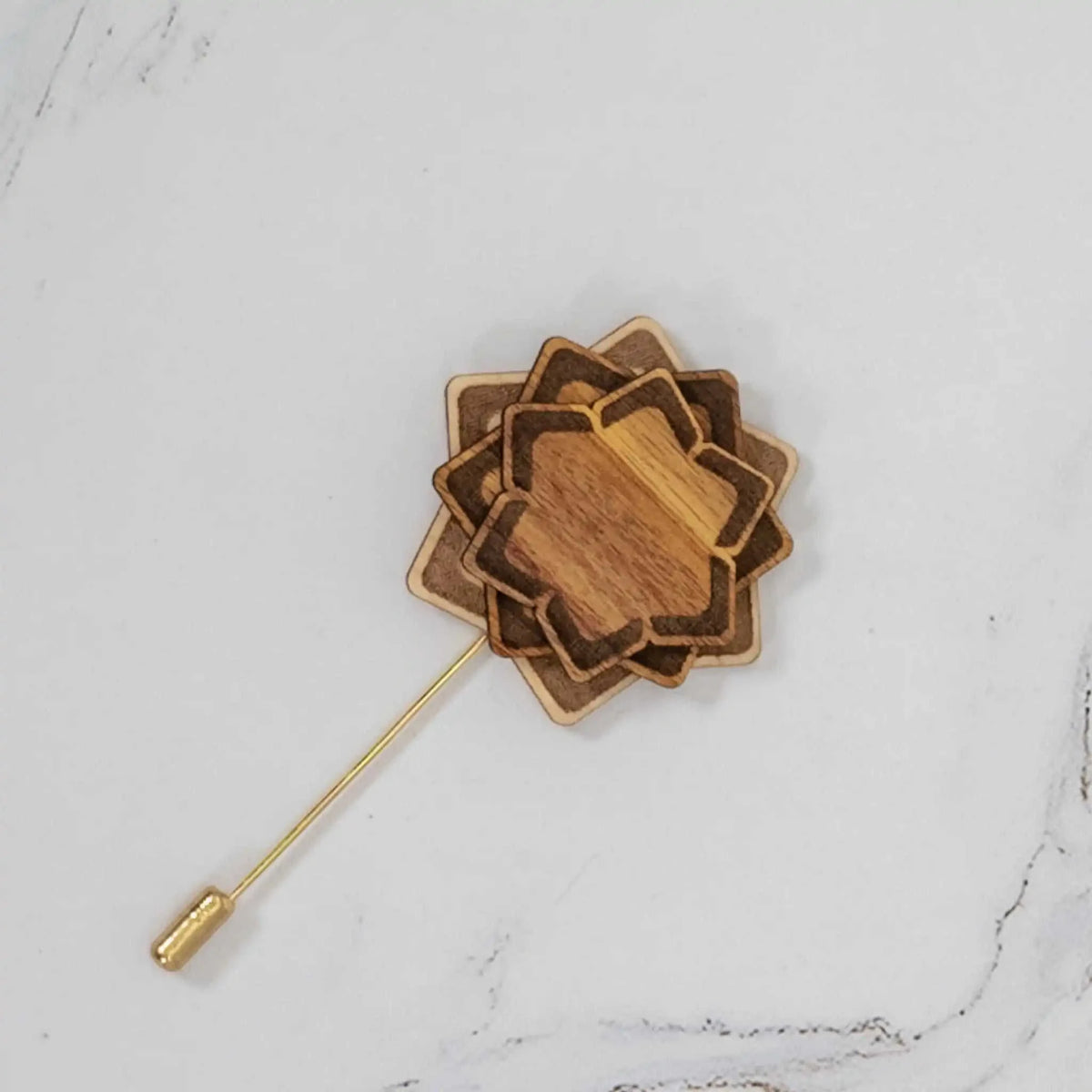 Wooden Brooch | Layered Lotus Eco My Home Brooch PRW Made ecomyhome.store United States