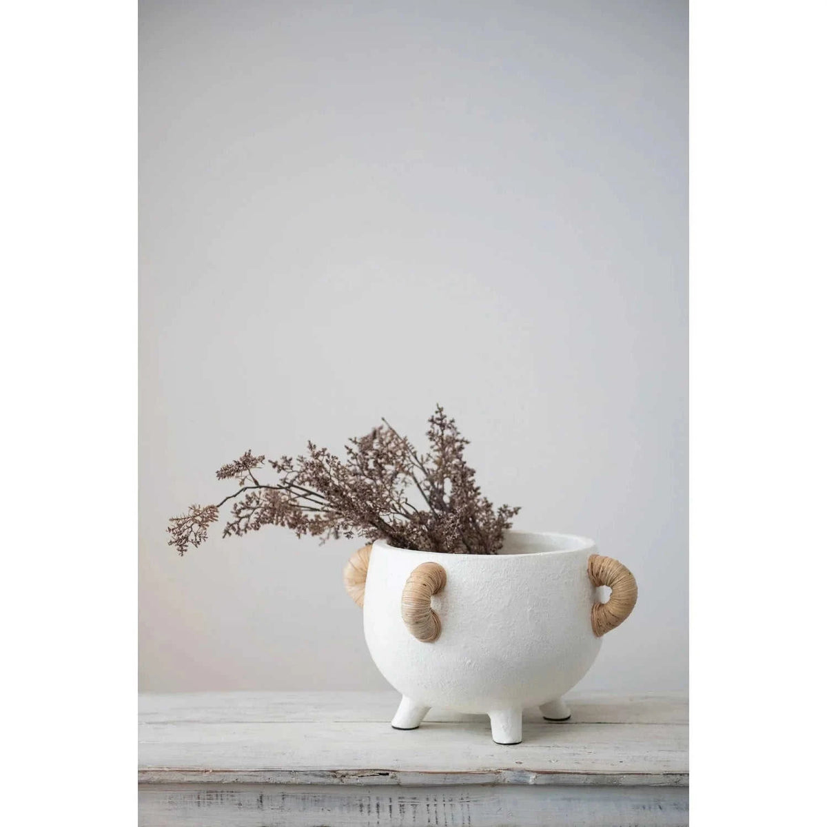Wren Terracotta Planter with Rattan Handles Eco My Home Planters White Cliff Studio ecomyhome.store United States
