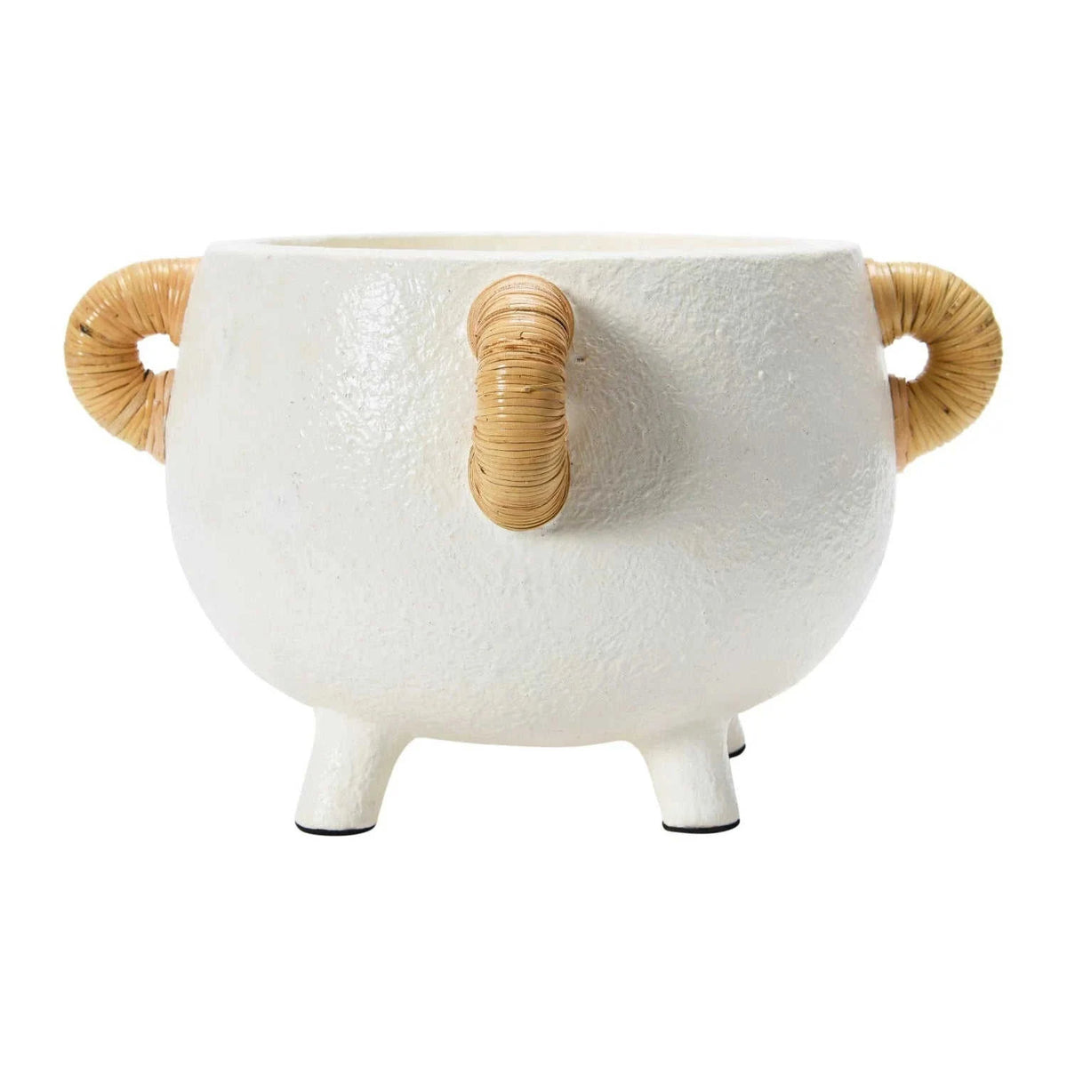 Wren Terracotta Planter with Rattan Handles Eco My Home Planters White Cliff Studio ecomyhome.store United States
