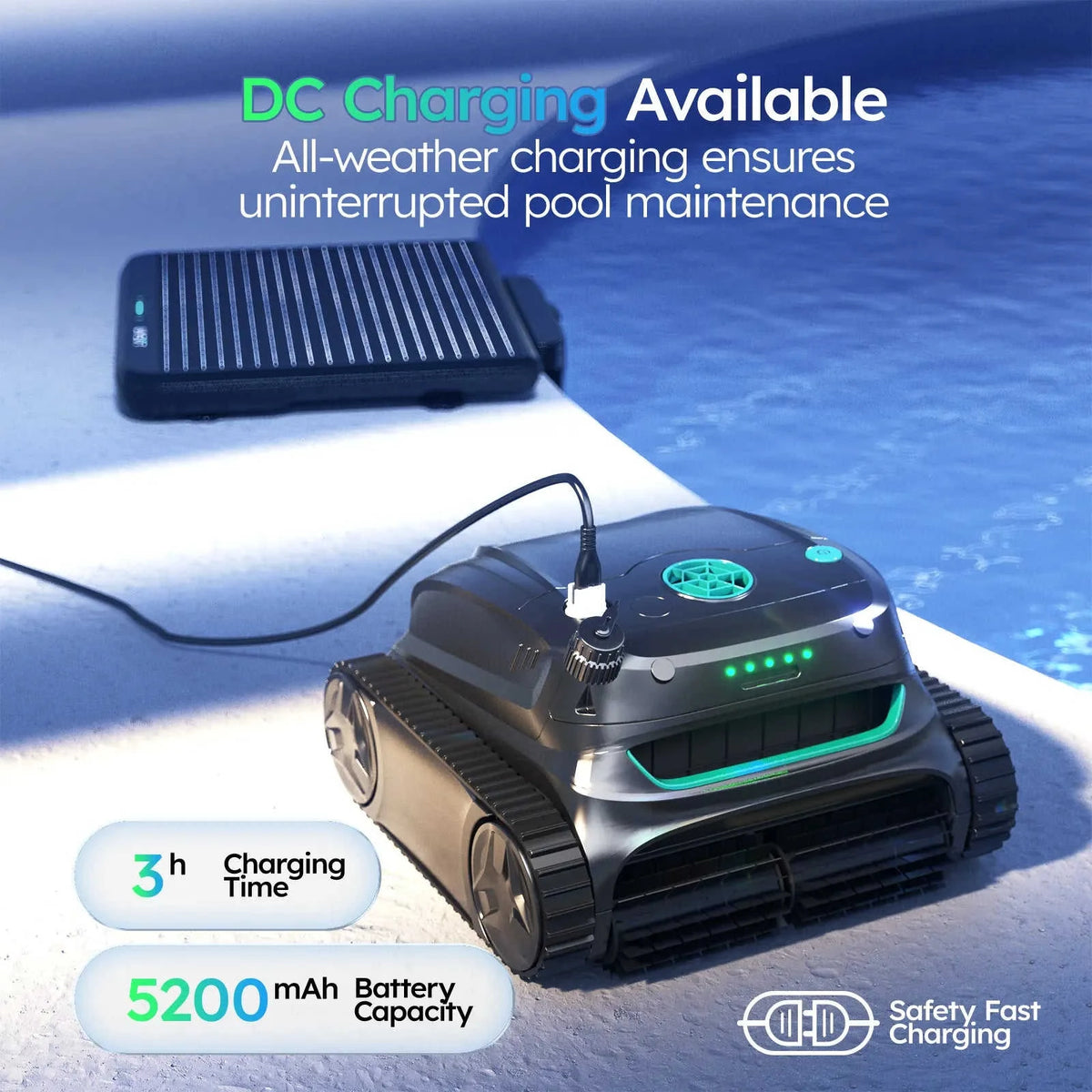 WYBOT S2 Solar with Solar-Powered Charging Dock Robotic Pool Cleaner Eco My Home Robotic Pool Cleaner WYBOT ecomyhome.store United States
