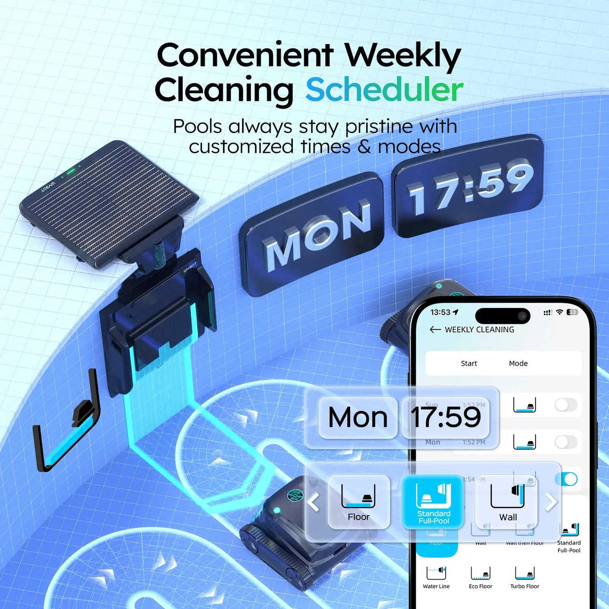 WYBOT S2 Solar with Solar-Powered Charging Dock Robotic Pool Cleaner Eco My Home Robotic Pool Cleaner WYBOT ecomyhome.store United States
