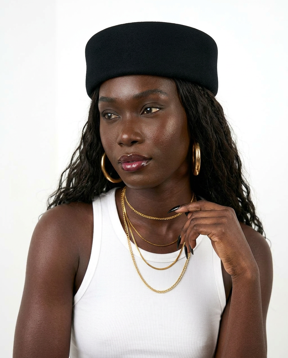 Elegance Felt Wool Pillbox Hat