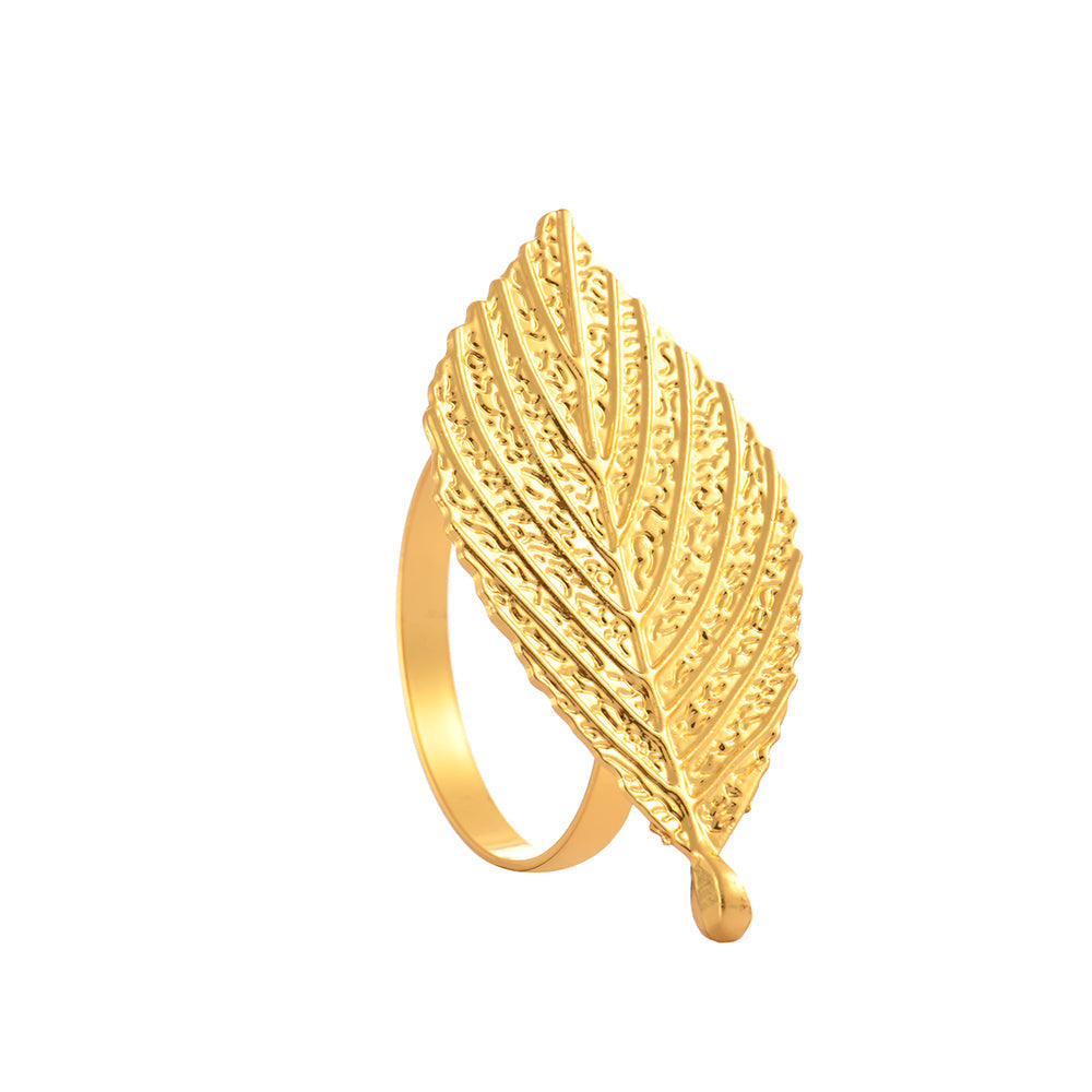 Golden Leaf – Napkin Rings in Gold Leaf Design, Elegant Decorative Dining Table Décor