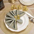 Golden Aura – Napkin Rings in Gold Leaf Design, Elegant Decorative Dining Table Décor