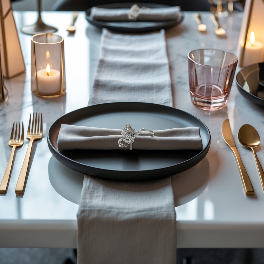 Tropical Charm – Napkin Rings in Silver Flamingo Design, Artistic Decorative Dining Table Accent