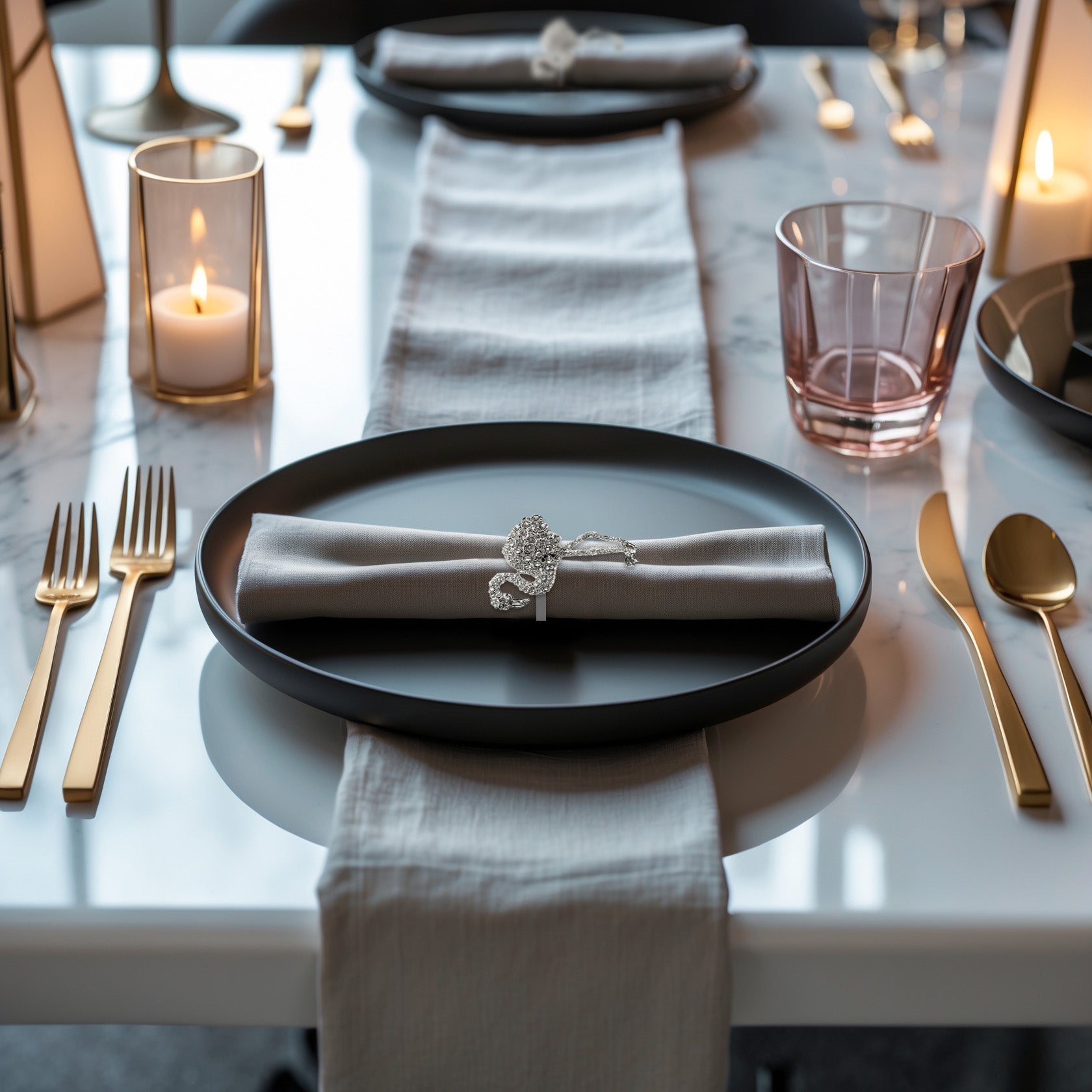 Tropical Charm – Napkin Rings in Silver Flamingo Design, Artistic Decorative Dining Table Accent